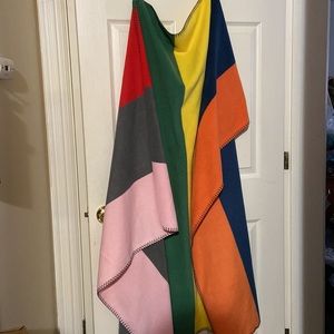 Ikea Fleece Throw Blanket Multi Color 66” x 52”